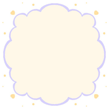 a cloud frame with a yellow border and a purple border