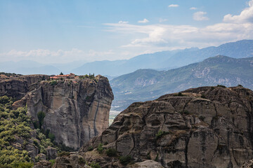 Greek monasteries on the top of the mountain, Meteora