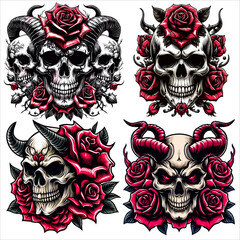 DEMON SKULL VECTOR ART