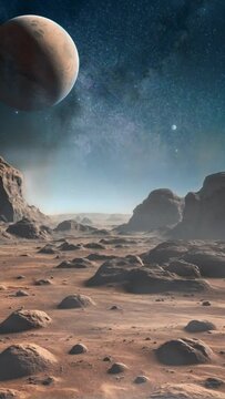 view in outer space on planet mars. smartphone wallpapers