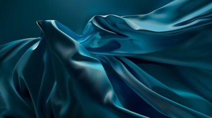 Obraz premium Abstract background of blue silk or satin. 3d render illustration