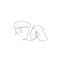 couple continuos line design. spouse continuos line illustration. vector lineart. monoline asset.