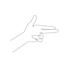 Hand Gesture continuos line design. continuos line hand illustration. vector lineart.