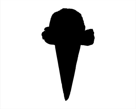 recommend clip art: Vanilla ice cream silhouette vector illustration on white background
