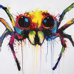the face of spider painted by collorful color