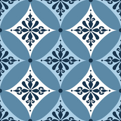 Blue seamless pattern. Ornament, Traditional, Ethnic, Arabic, Turkish, Indian motifs. Great for fabric and textile, wallpaper, packaging or any desired idea. 