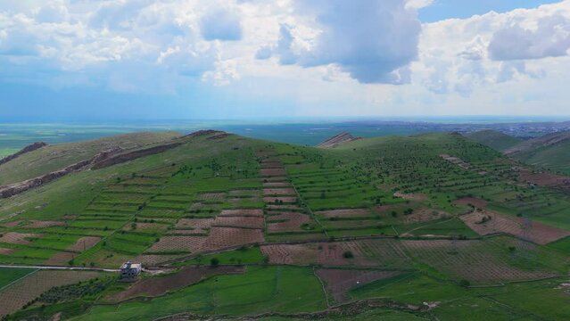 Aerial 4K videos od Mardin old town mesopotamia view