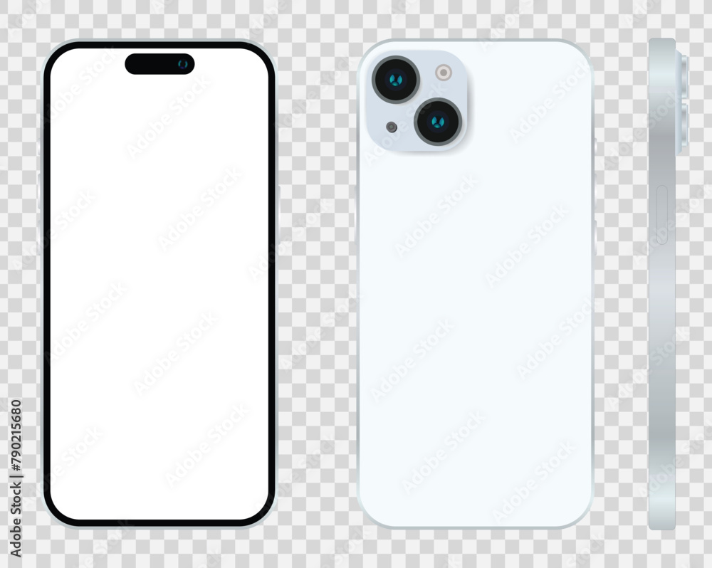 Wall mural mock-up screen smartphone and backside smartphone. vector illustration