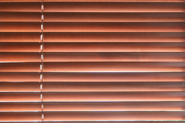 Detail of lowered blind made of wood