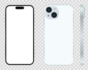 Mock-up screen smartphone and backside smartphone. Vector illustration