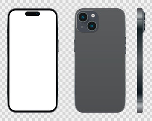Mock-up screen smartphone and backside smartphone. Vector illustration