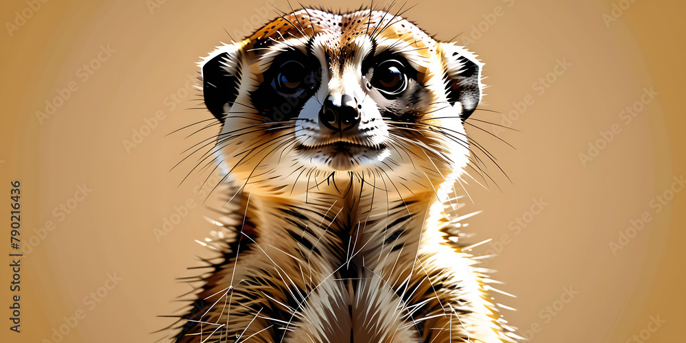 Wall mural portrait of a meerkat