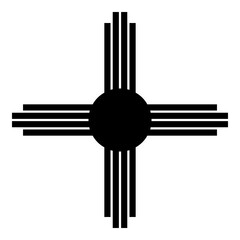Black native American sun symbol