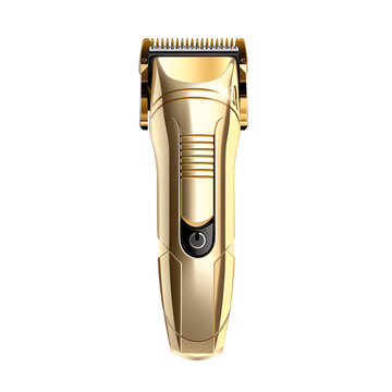 Professional golden hair clipper on an isolated background