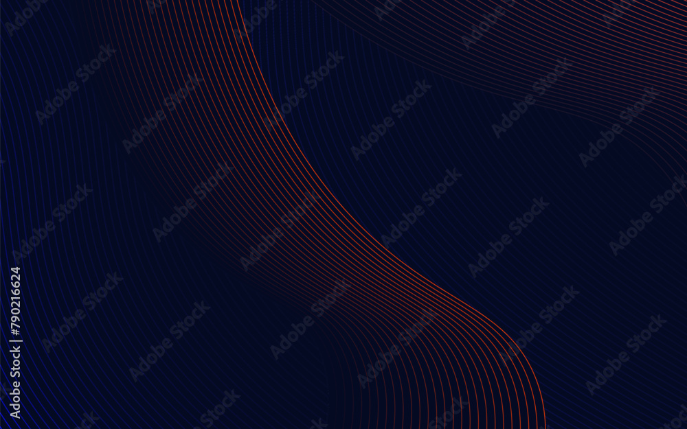 Aufkleber abstract technology with dynamic wavy lines background illustration in minimalist style