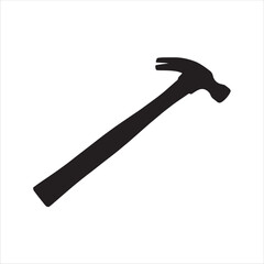 Nail puller hammer silhouette vector icon illustration on white background