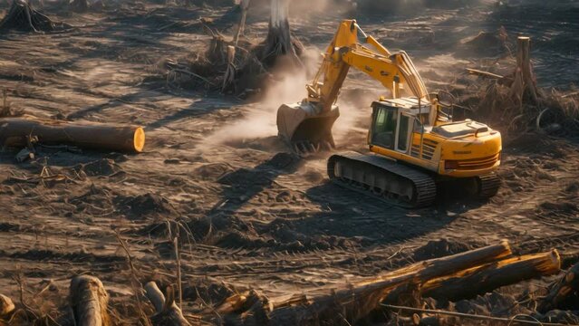 Environmental Crisis: Destruction of Dense Forests for Farming. Generative ai