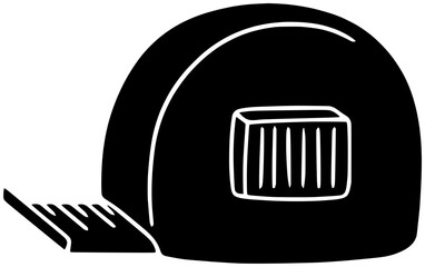 construction illustration tool silhouette work logo labor icon repair outline equipment tape worker house measuring clothes black instrument industry shape building builder renovation for vector