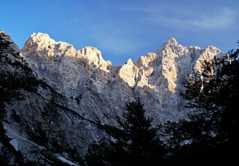 Panorama of the Julian Alps, Triglavski Narodni Park, Triglav National Park, Slovenia, beautiful...