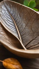 Wooden Leaf-Shaped Bowl