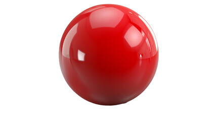 A classic red rubber ball, perfectly round and bouncy. Isolated on transparent background, png file.