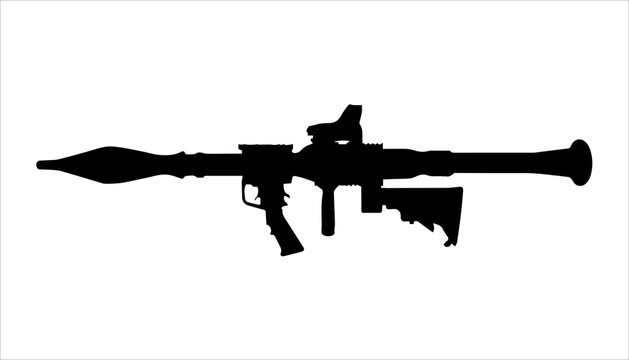 black rpg silhouette on white background clip art preview
