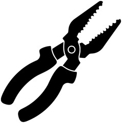 pliers illustration industry silhouette construction logo equipment icon tool outline industrial worker occupation man technology building black people maintenance shape metal wire hands for vector