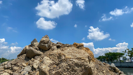 rocks in the mountains with landscapes of sky