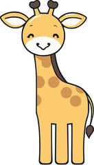 Cute giraffe animal kawaii style vector illustration design