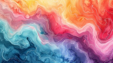 Fototapeta premium Abstract Colorful Watercolor Wave