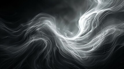Abstract Smoke Swirls Black Background