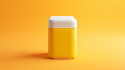 Yellow and White Bottle on yellow gradient Background