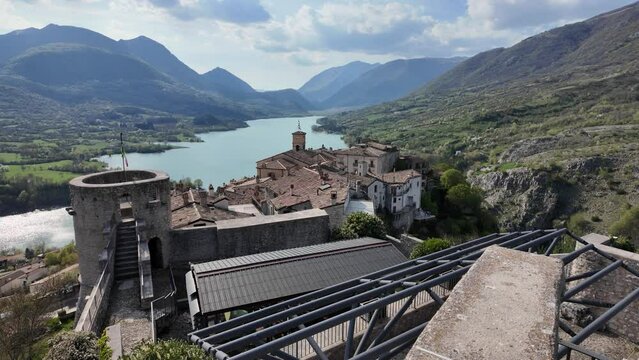 Scenic view in the village of Barrea, province of L'Aquila in the Abruzzo region of Italy.