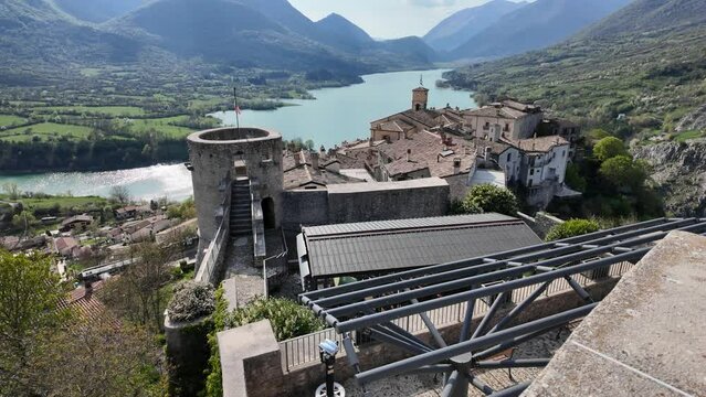 Scenic view in the village of Barrea, province of L'Aquila in the Abruzzo region of Italy.