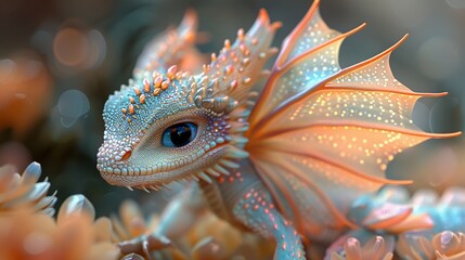 Faerie dragon, iridescent wings, whimsical creature of light, intimate shimmer, bright fantasy, playful magic