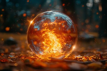 Kitsune Orb, foxfire s source, heart of the trickster s magic, encompassing allure, bright mystique, spirit flame