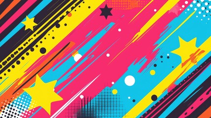 Colorful pop art retail backdrops for a modern and contemporary artistic atmosphere