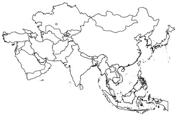 Outline of the map of Asia Continent © alvindom