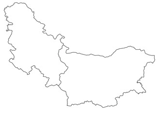 Outline of the map of Bulgaria, Serbia