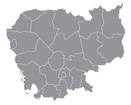 Outline of the map of Cambodia