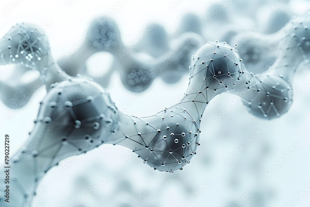 Aufkleber advanced business technology: interconnected neural networks on a minimalistic white-grey background