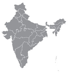 Outline of the map of India
