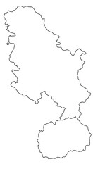 Outline of the map of Serbia, Macedonia