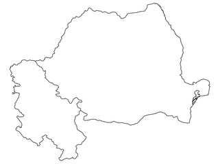 Outline of the map of Serbia, Romania