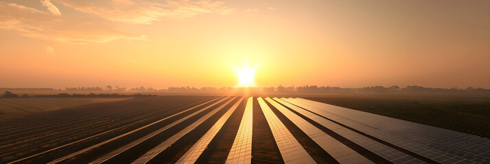 Sustainable Energy Generation: Expansive Solar Farm Harnessed Under the Radiant Sun