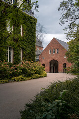 Historic architecture in park in Lund Sweden