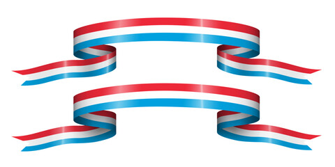 set of flag ribbon with colors of Luxembourg for independence day celebration decoration