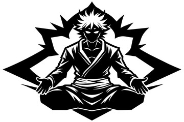Kame Grateful Sennin Dead  silhouette vector design white background