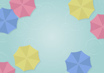 上から見た傘の背景イラスト素材