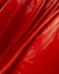 Red folds ripples rubber latex silky smooth vibrant abstract background 3d illustration render digital rendering - 790230007